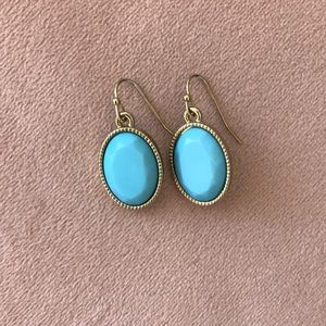 NWOT Blue stone oval earrings